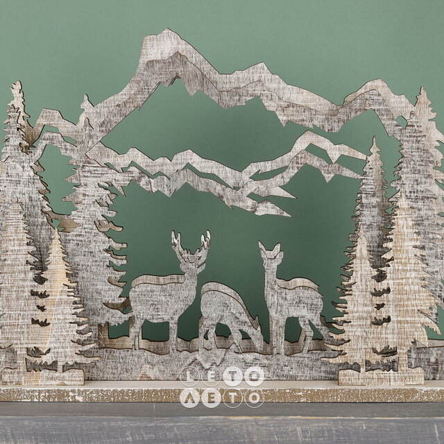 Новогодний светильник Winteralm Mountains 36*25 см, на батарейках Kaemingk