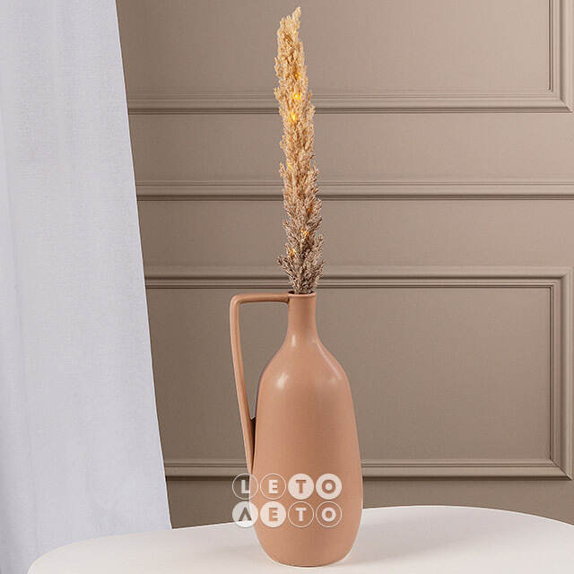 Светящаяся ветка для декора Cortaderia Brownie 70 см, теплые белые LED, на батарейках Kaemingk