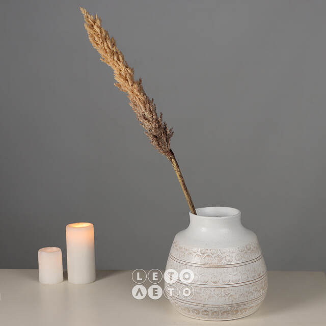 Светящаяся ветка для декора Cortaderia Brownie 70 см, теплые белые LED, на батарейках Kaemingk
