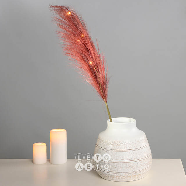 Светящаяся ветка для декора Marsala Pluma 70 см, теплые белые LED лампы, на батарейках Kaemingk