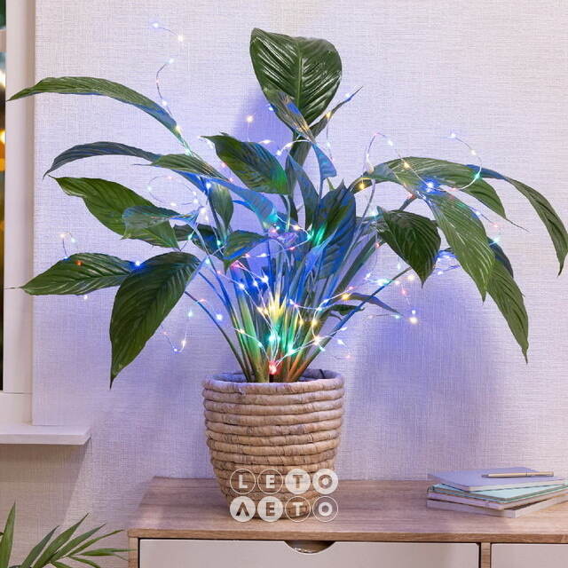 Светодиодная гирлянда для букета Flower Light 1 м, 160 разноцветных микро LED ламп Kaemingk