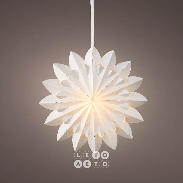 Подвесной светильник из бумаги Eirwen 60 см, теплые белые LED лампы, таймер, IP20 Kaemingk