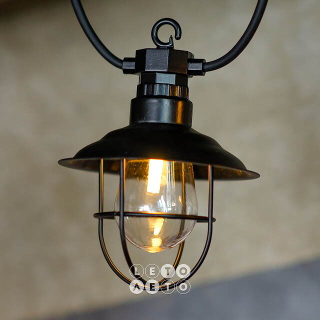 Гирлянда из лампочек Filidella, 10 ламп, теплые белые LED, 4.5 м, черный ПВХ, соединяемая, IP44 Kaemingk