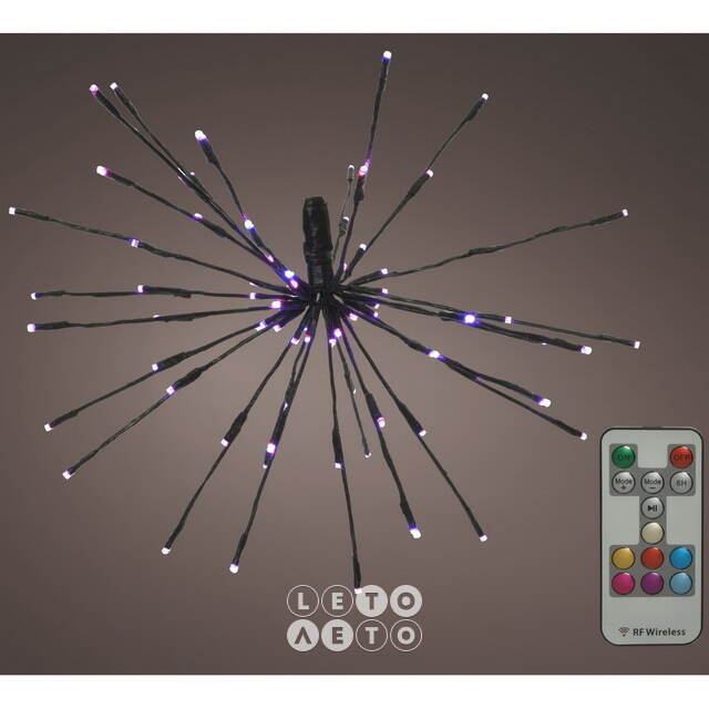 Светодиодный ежик Lumineo Dancing Lights 70 см, 150 теплых белых/разноцветных LED ламп, пульт управления, IP44 Kaemingk
