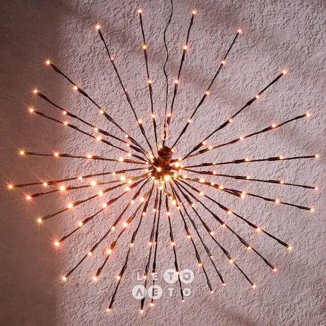 Светодиодный ежик Фейерверк Люминео 70 см, 150 теплых белых/разноцветных LED ламп, пульт управления, IP44 Kaemingk (Кейминг)