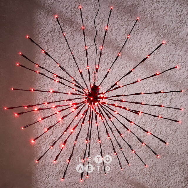 Светодиодный ежик Фейерверк Люминео 70 см, 150 теплых белых/разноцветных LED ламп, пульт управления, IP44 Kaemingk (Кейминг)
