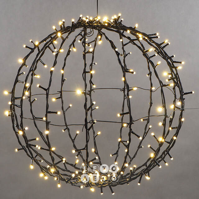Светодиодный шар Lumineo Dancing Lights 48 см, 210 теплых белых/разноцветных LED ламп, пульт управления, IP44 Kaemingk