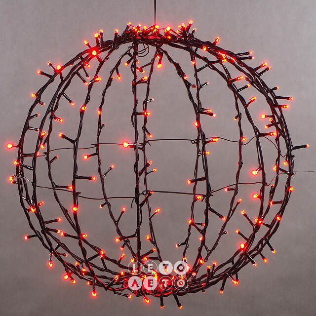 Светодиодный шар Lumineo Dancing Lights 48 см, 210 теплых белых/разноцветных LED ламп, пульт управления, IP44 Kaemingk