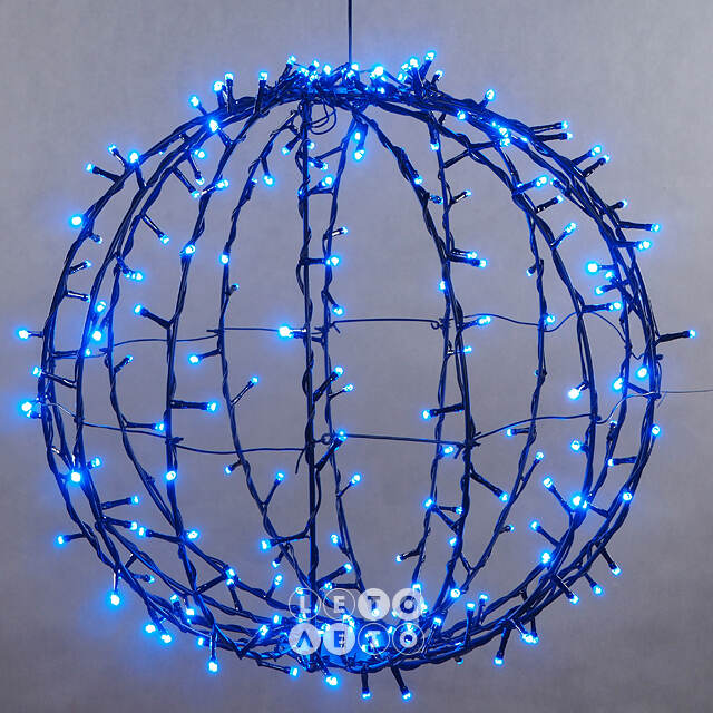 Светодиодный шар Lumineo Dancing Lights 48 см, 210 теплых белых/разноцветных LED ламп, пульт управления, IP44 Kaemingk