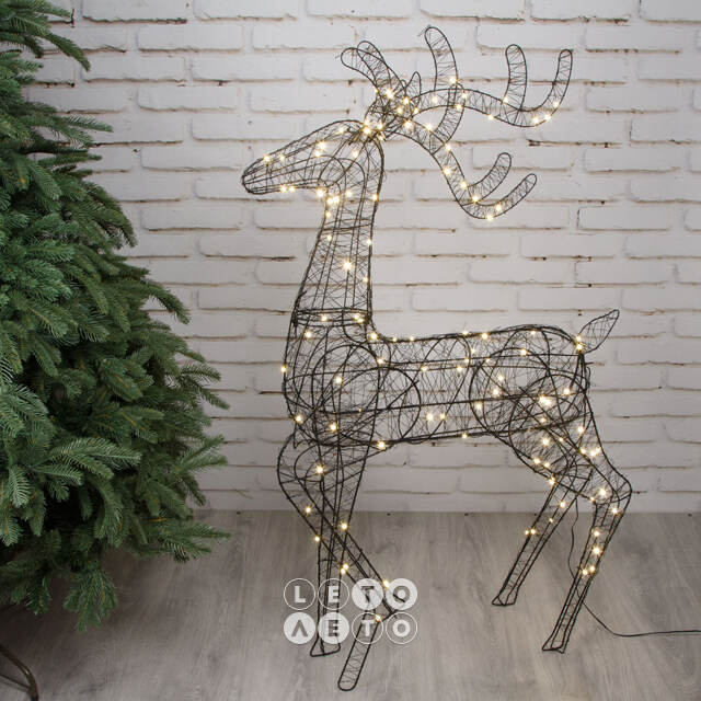 Светящийся олень Brooklyn - Gold Coast 118 см, 120 Big&Bright LED ламп, IP44 Kaemingk