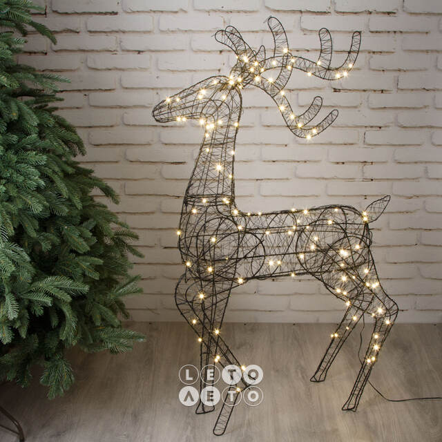 Светящийся олень Brooklyn - Gold Coast 118 см, 120 Big&Bright LED ламп, IP44 Kaemingk