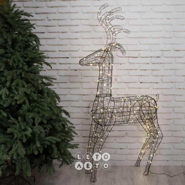 Светящийся олень Brooklyn - Gold Coast 146 см, 180 Big&Bright LED ламп, IP44 Kaemingk