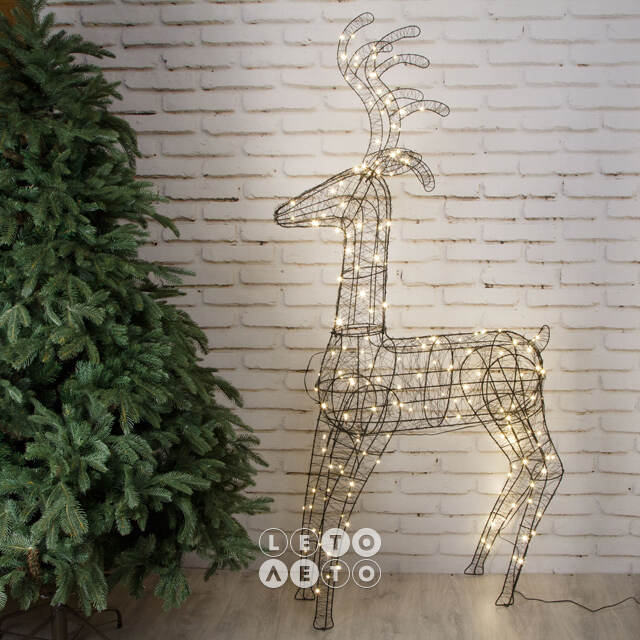 Светящийся олень Brooklyn - Gold Coast 146 см, 180 Big&Bright LED ламп, IP44 Kaemingk