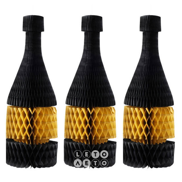 Набор украшений из бумаги Champagne Bottle 27*10 см, 3 шт Koopman