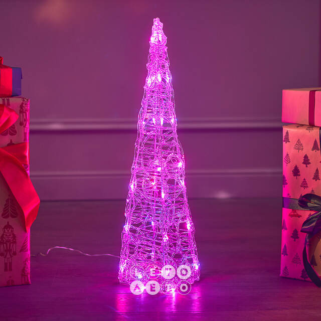 Светящаяся фигура Елка Cone Light 60 см, 30 разноцветных RGB LED ламп, IP44 Kaemingk