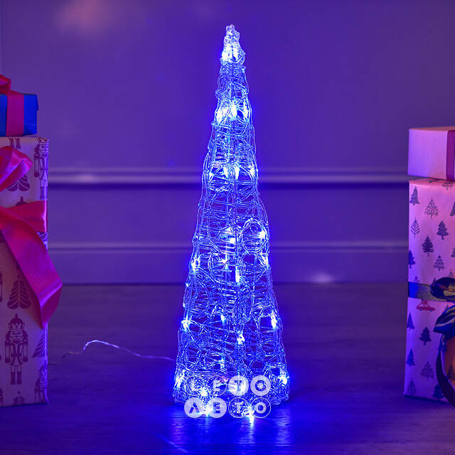 Светящаяся фигура Елка Cone Light 60 см, 30 разноцветных RGB LED ламп, IP44 Kaemingk