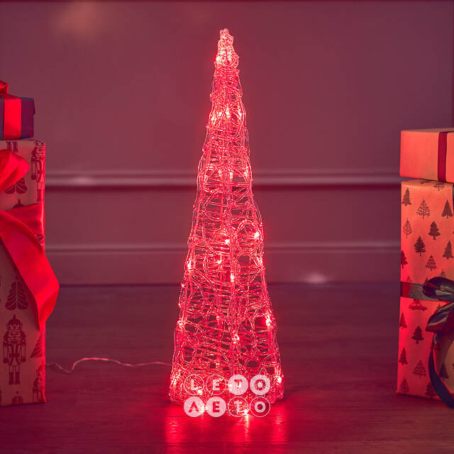 Светящаяся фигура Елка Cone Light 60 см, 30 разноцветных RGB LED ламп, IP44 Kaemingk