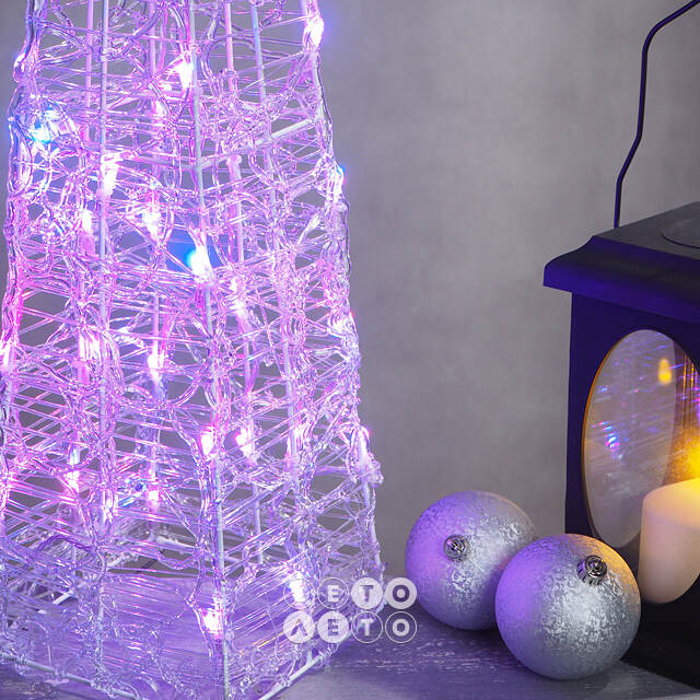 Светящаяся фигура Елка Cone Light 90 см, 50 разноцветных RGB LED ламп, IP44 Kaemingk