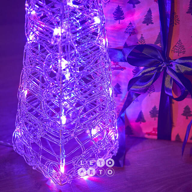 Светящаяся фигура Елка Cone Light 90 см, 50 разноцветных RGB LED ламп, IP44 Kaemingk