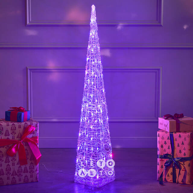 Светящаяся фигура Елка Cone Light 120 см, 80 разноцветных RGB LED ламп, IP44 Kaemingk