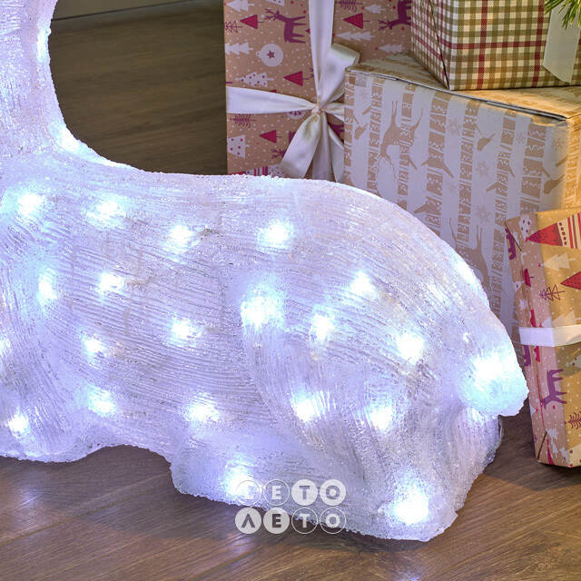 Светодиодный олень Стэнли на отдыхе 64 см, 100 теплых/холодных белых LED ламп, IP44 Kaemingk