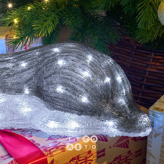 Светодиодная фигура Голубоглазый Хаски Рой 51 см, 60 LED ламп, IP44 Kaemingk