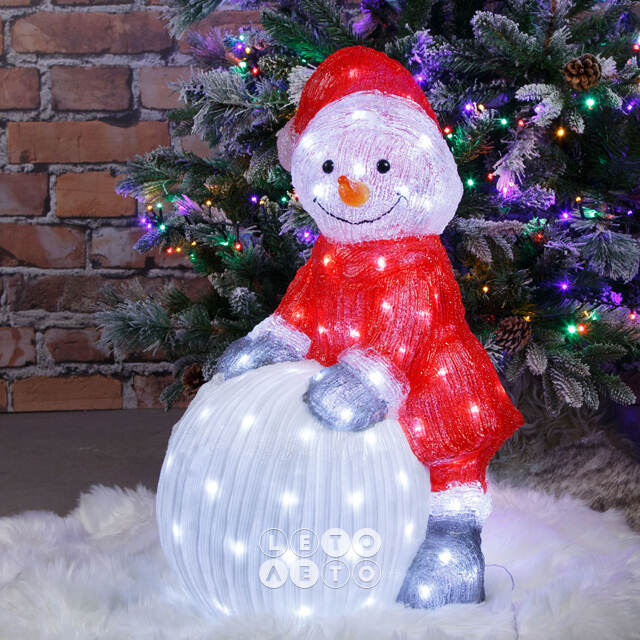 Светодиодная фигура Снеговик Антеро - Лапландские сказки 60 см, 90 LED ламп, IP44 Kaemingk