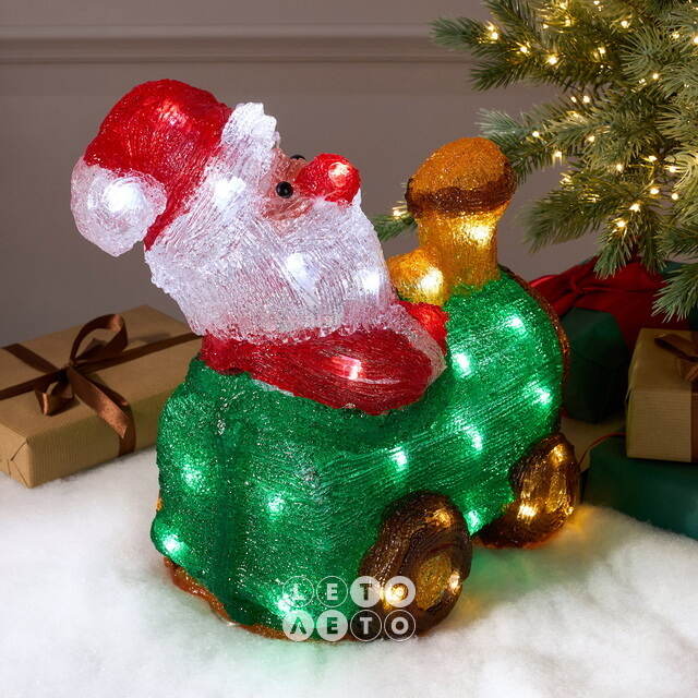 Светящаяся фигура Санта Клаус - Christmas Train 39 см, 50 LED ламп, IP44 Kaemingk