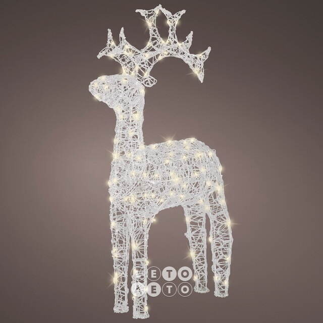 Светодиодный олень Бауэр 116 см, 120 теплых белых LED ламп, IP44 Kaemingk