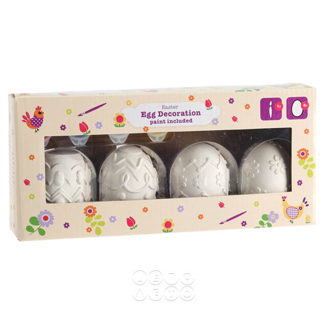Пасхальные украшения Яйца для раскрашивания Flowers 6 см, 4 шт Koopman