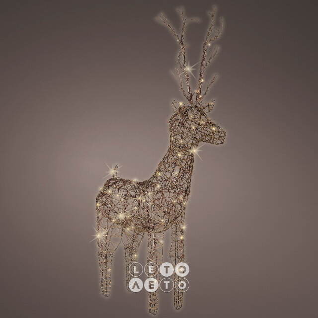 Светящийся олень Rottweil Deer 135 см, 96 теплых белых LED ламп, IP44 Kaemingk