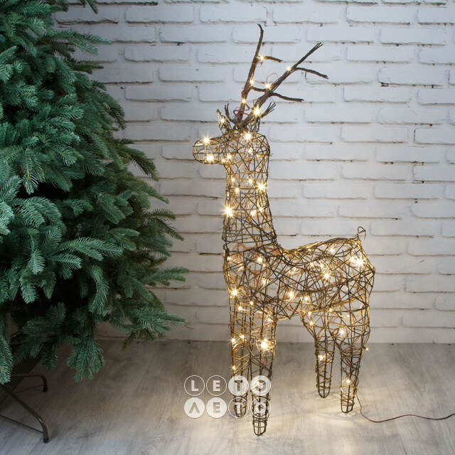 Светящийся олень Rottweil Deer 104 см, 72 теплые белые LED лампы, IP44 Kaemingk