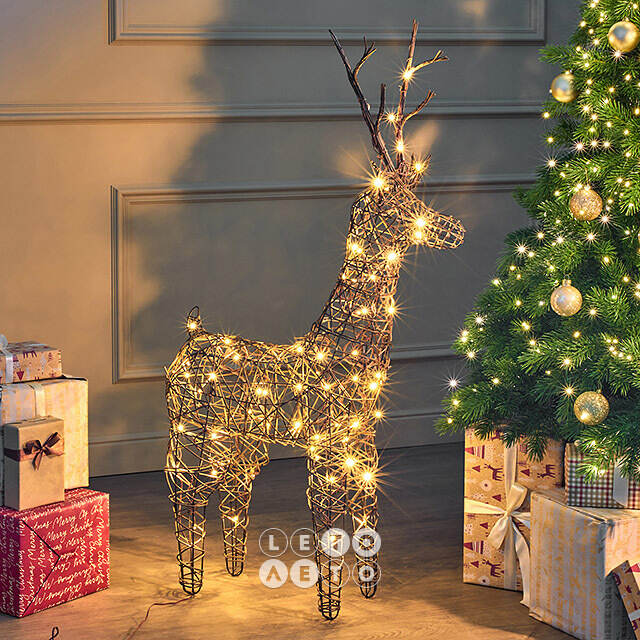 Светящийся олень Rottweil Deer 104 см, 72 теплые белые LED лампы, IP44 Kaemingk