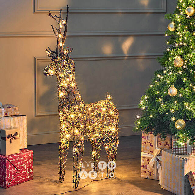 Светящийся олень Rottweil Deer 104 см, 72 теплые белые LED лампы, IP44 Kaemingk