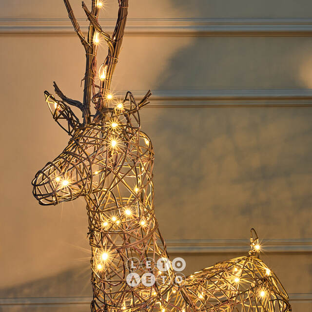 Светящийся олень Rottweil Deer 104 см, 72 теплые белые LED лампы, IP44 Kaemingk