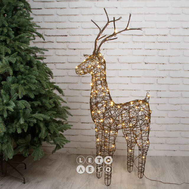 Светящийся олень Rottweil Deer 135 см, 96 теплых белых LED ламп, IP44 Kaemingk