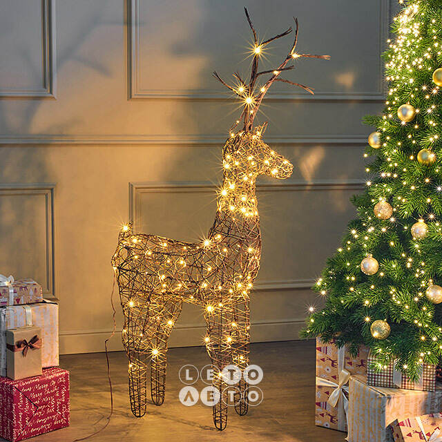 Светящийся олень Rottweil Deer 135 см, 96 теплых белых LED ламп, IP44 Kaemingk