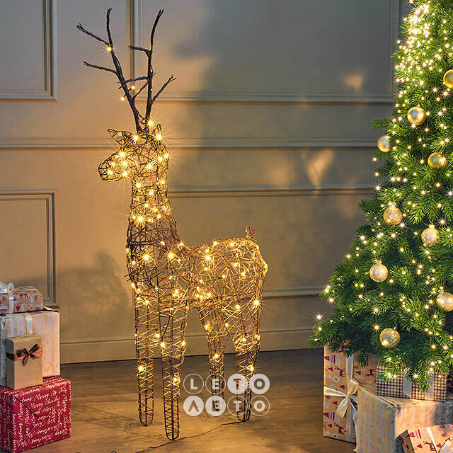 Светящийся олень Rottweil Deer 135 см, 96 теплых белых LED ламп, IP44 Kaemingk