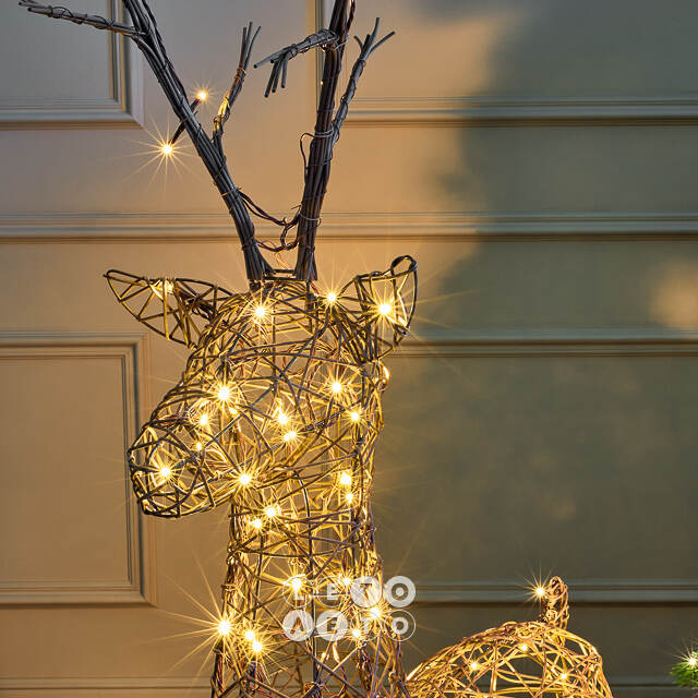 Светящийся олень Rottweil Deer 135 см, 96 теплых белых LED ламп, IP44 Kaemingk