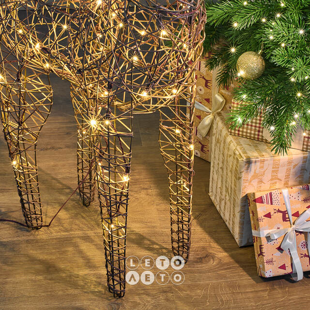 Светящийся олень Rottweil Deer 135 см, 96 теплых белых LED ламп, IP44 Kaemingk
