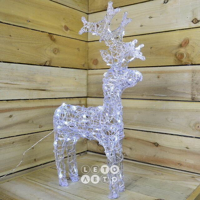 Олень светящийся Ажурный 90 см, 80 холодных белых LED ламп, IP44 Kaemingk
