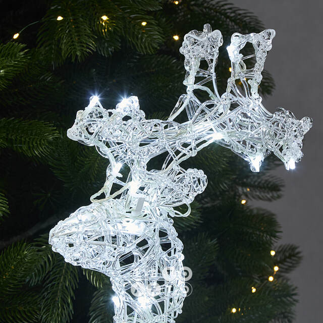 Олень светящийся Ажурный 60 см, 50 холодных белых LED ламп, IP44 Kaemingk