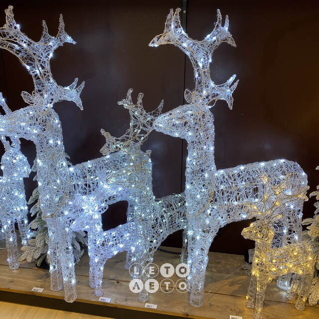 Олень светящийся Ажурный 60 см, 50 холодных белых LED ламп, IP44 Kaemingk