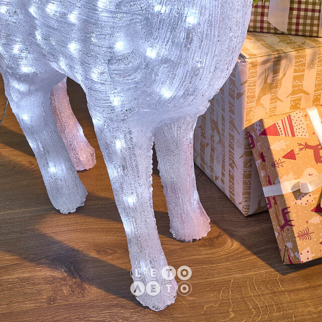 Светящийся Олень 77 см, 150 холодных белых LED ламп с мерцанием, IP44 Kaemingk