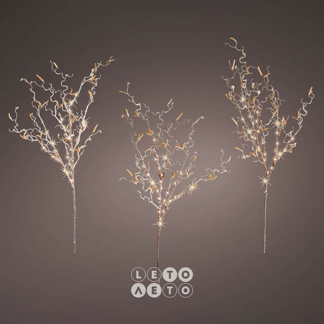 Набор светящихся веток Sparkling Hazel 75 см, 90 теплых белых LED ламп, 3 шт, IP44 Kaemingk