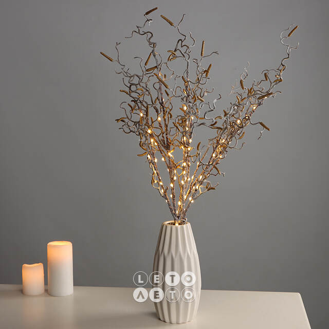 Набор светящихся веток Sparkling Hazel 75 см, 90 теплых белых LED ламп, 3 шт, IP44 Kaemingk