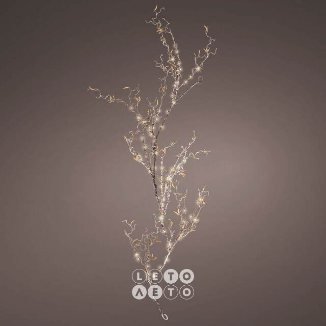 Светящаяся ветка - гирлянда Sparkling Hazel 120 см, 80 теплых белых LED ламп, на батарейках, IP44 Kaemingk
