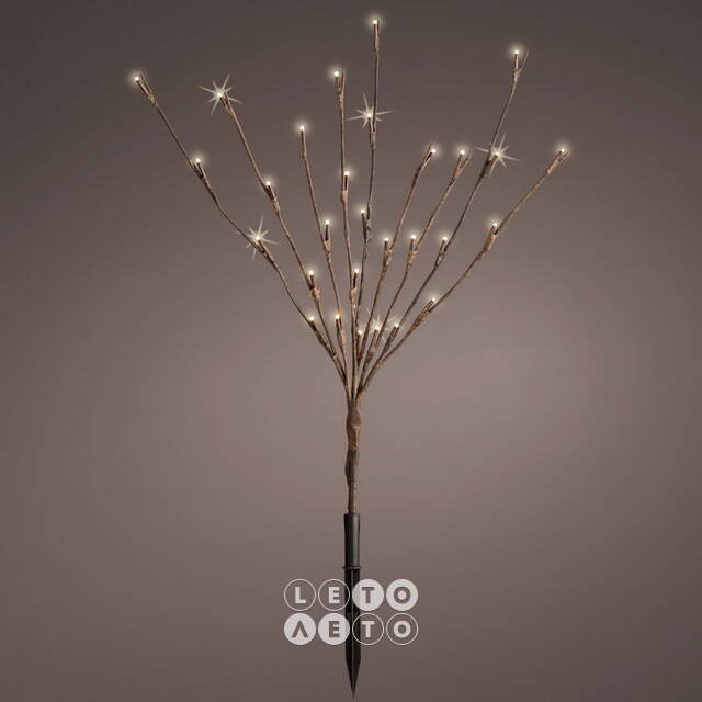 Светящаяся ветка Sparkling Willow 50 см, 30 теплых белых LED ламп, на батарейках, IP44 Kaemingk