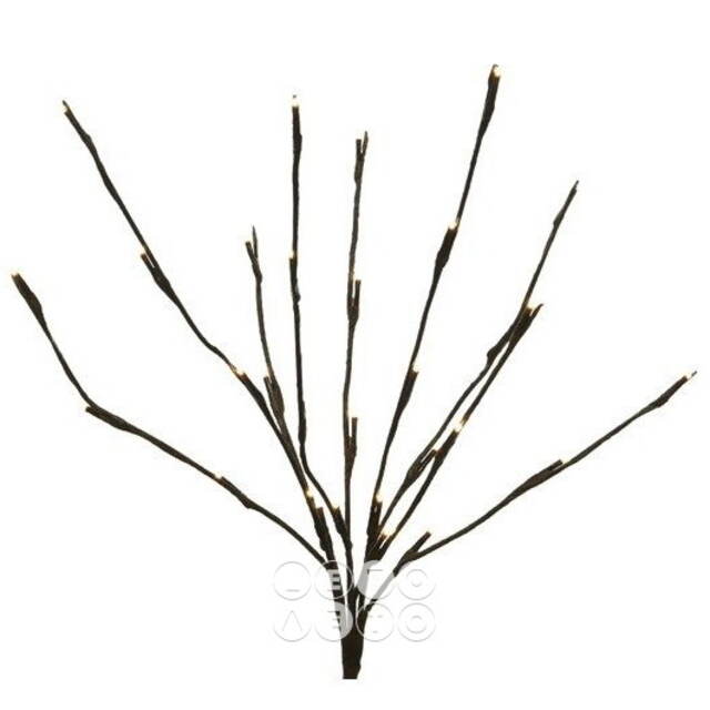 Светящаяся ветка Sparkling Willow 50 см, 30 теплых белых LED ламп, на батарейках, IP44 Kaemingk