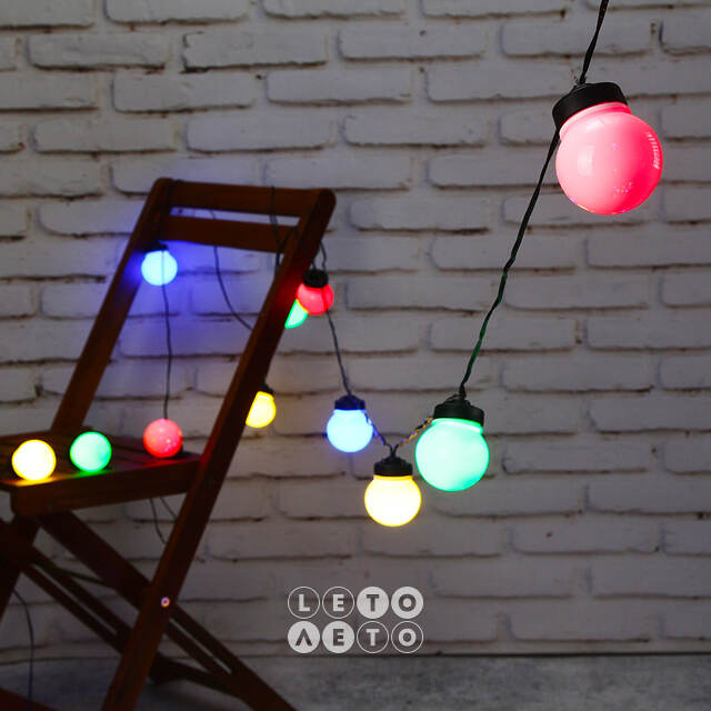 Гирлянда из лампочек Мона 40 ламп, разноцветные LED, 19.5 м, черный ПВХ, IP44 Kaemingk